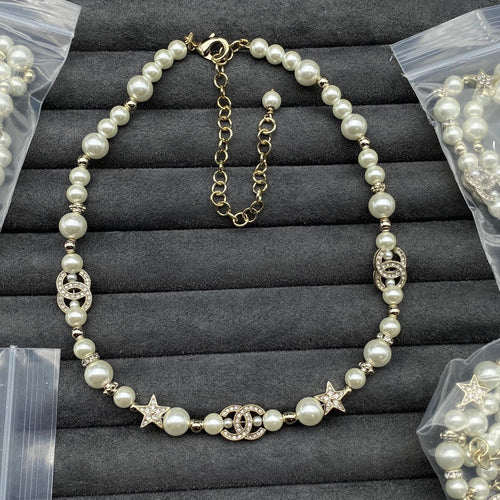 18K  Chanel Pearls & Stars Necklace