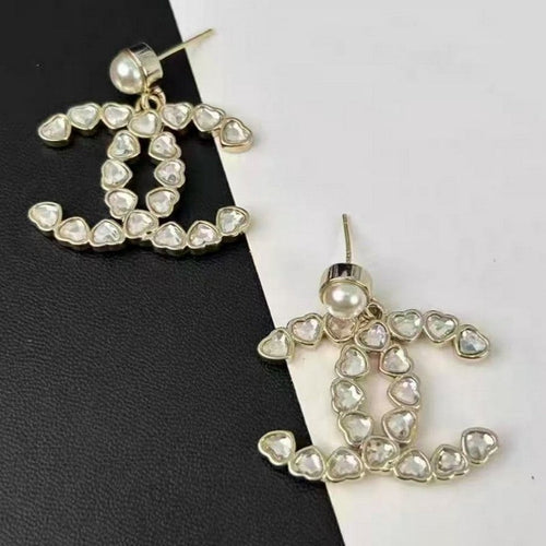 18K  Chanel Pearl & Crystal Earrings